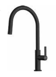 Franke Maris Slim J Robinet de cuisine pivotant à bec rond noir 115.0728.386