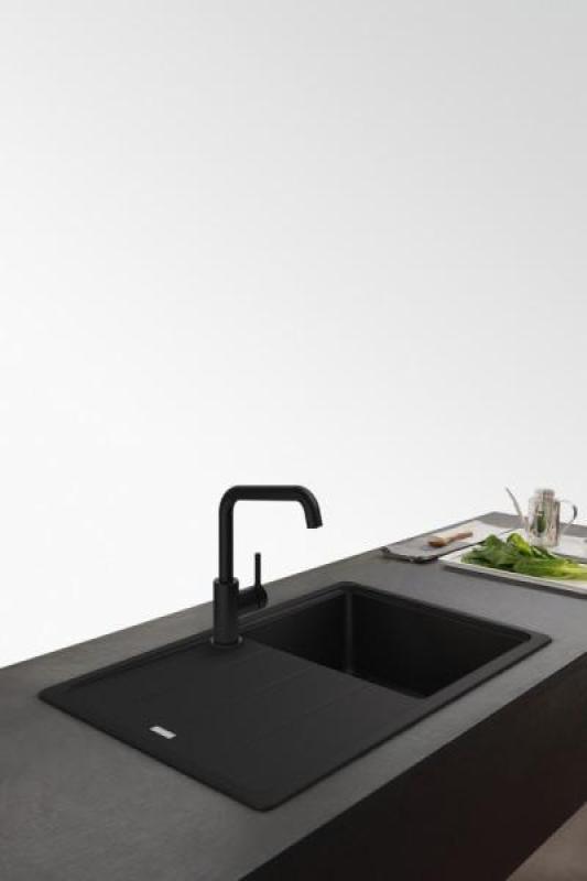 Franke Lina U Robinet de Cuisine avec Bec Pivotant Noir 115.0728.474