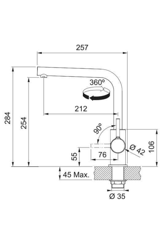 Franke Lina L Robinet de cuisine avec bec pivotant Polar White 115.0728.479