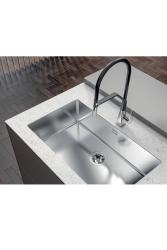 Évier en inox Foster Phantom Slimline 71x40cm Sous-plan pour plans de travail en céramique 1208971121