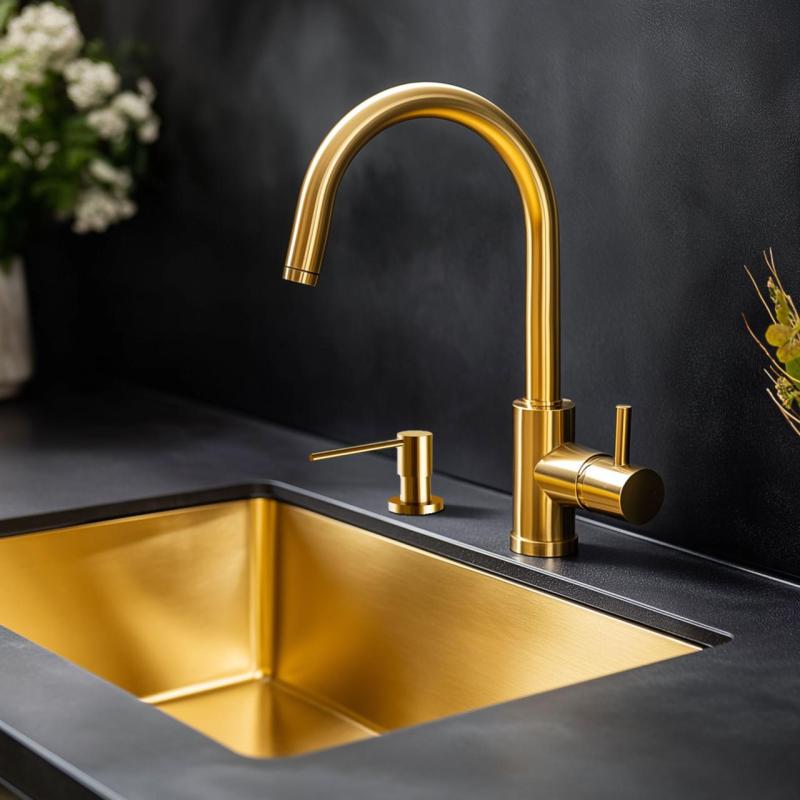 Distributeur de savon encastré Ausmann Lirio Or, rechargeable par le haut 1208971199