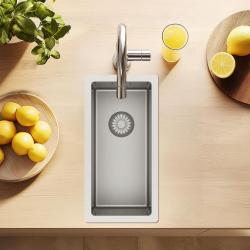 Pure.Sink Exclusivo petit évier en inox 18x40 cm, rayon de 10mm, sous-comptoir, encastré et sur-comptoir PEX1840-02