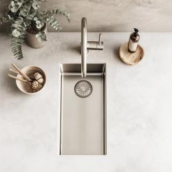 Pure.Sink Exclusivo petit évier en inox 18x40 cm, rayon de 10mm, sous-comptoir, encastré et sur-comptoir PEX1840-02