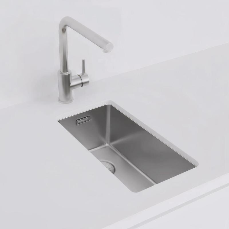 Pure.Sink Exclusivo petit évier en inox 18x40 cm, rayon de 10mm, sous-comptoir, encastré et sur-comptoir PEX1840-02