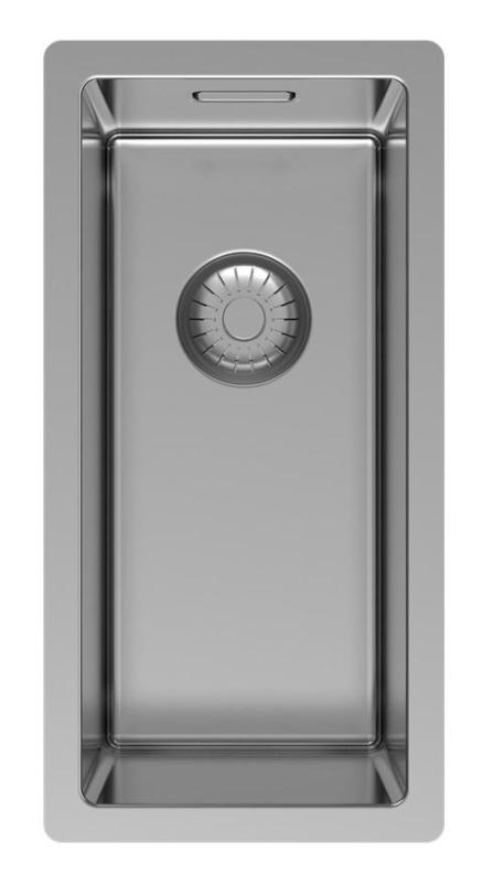 Pure.Sink Exclusivo petit évier en inox 18x40 cm, rayon de 10mm, sous-comptoir, encastré et sur-comptoir PEX1840-02