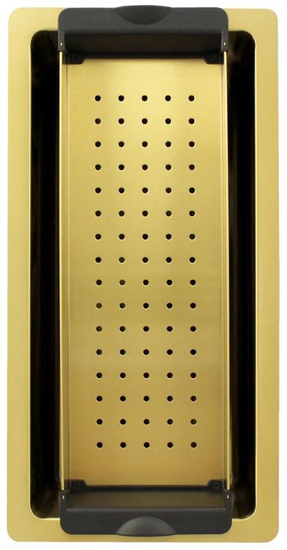 Pure.Sink Exclusivo petit évier doré 18x40 cm rayon 10mm sous-évier, encastré et surélevé PEX1840-60