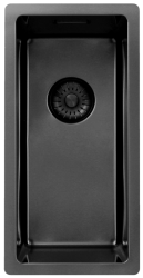 Pure.Sink Exclusivo Gun métal petit évier 18x40 cm rayon de 10mm sous-montage, montage à fleur et montage en surface PEX1840-61