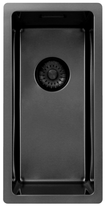 Pure.Sink Exclusivo Gun métal petit évier 18x40 cm rayon de 10mm sous-montage, montage à fleur et montage en surface PEX1840-61