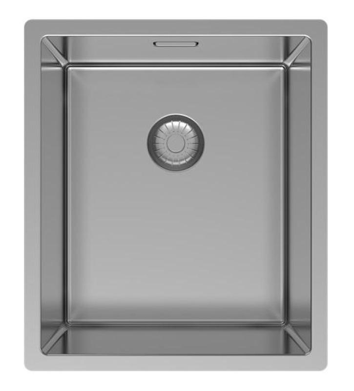 Pure.Sink Exclusivo évier en inox 34x40 cm avec rayon de 10mm pour montage sous plan, à fleur et sur plan PEX3440-02