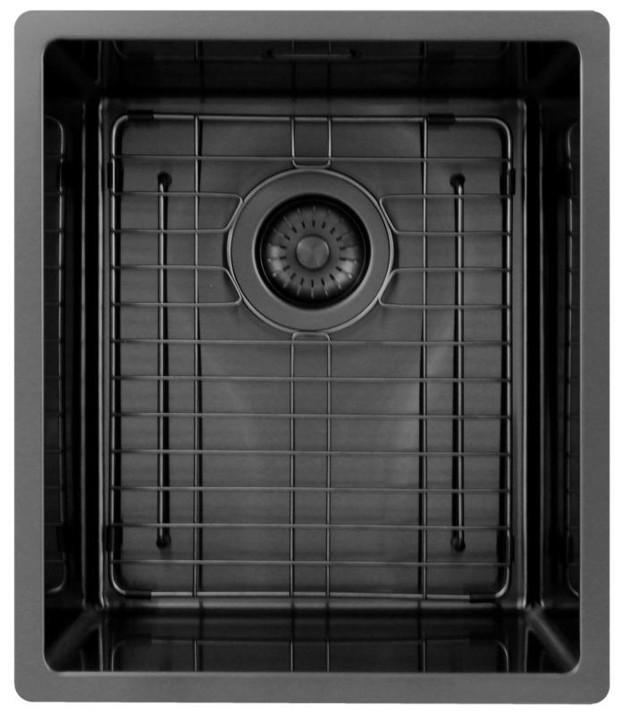 Pure.Sink Exclusivo Gun métal évier 34x40 cm 10mm rayon sous-montage, montage à fleur et montage en surface PEX3440-61