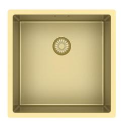 Pure.Sink Exclusivo Évier doré 40x40 cm rayon de 10mm sous plan, à fleur et en saillie PEX4040-60
