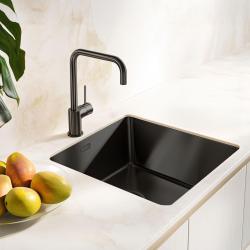 Pure.Sink Exclusivo Gun métal évier 40x40 cm 10mm rayon sous-montage, montage à fleur et montage en surface PEX4040-61