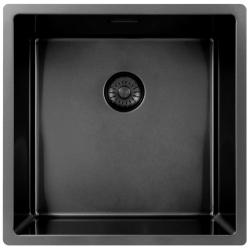 Pure.Sink Exclusivo Gun métal évier 40x40 cm 10mm rayon sous-montage, montage à fleur et montage en surface PEX4040-61