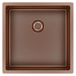 Pure.Sink Exclusivo Évier en cuivre 40x40 cm rayon 10mm sous-mount, montage à fleur et montage supérieur PEX4040-62