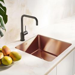 Pure.Sink Exclusivo Évier en cuivre 40x40 cm rayon 10mm sous-mount, montage à fleur et montage supérieur PEX4040-62