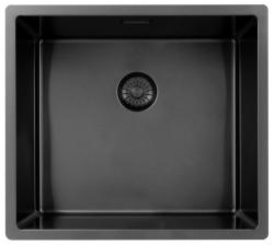Pure.Sink Exclusivo Gun métal évier 45x40 cm rayon 10mm sous-montage, montage à fleur et montage en surface PEX4540-61