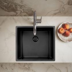 Pure.Sink Exclusivo Gun métal évier 45x40 cm rayon 10mm sous-montage, montage à fleur et montage en surface PEX4540-61