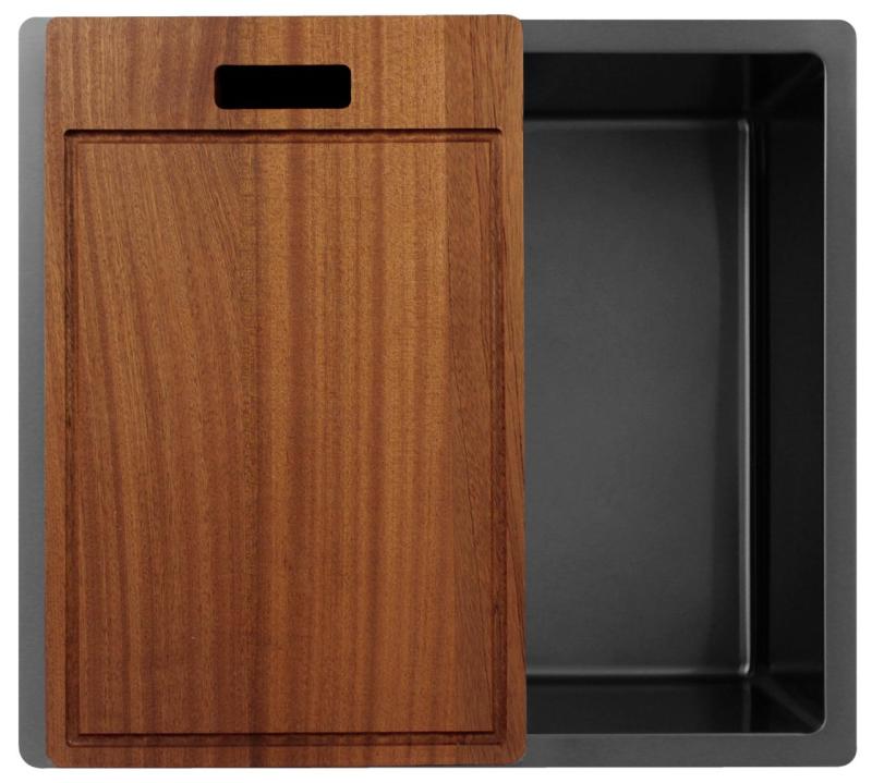 Pure.Sink Exclusivo Gun métal évier 45x40 cm rayon 10mm sous-montage, montage à fleur et montage en surface PEX4540-61