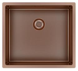 Pure.Sink Exclusivo Évier en cuivre 45x40 cm 10mm rayon sous-plan, à fleur et surélévation PEX4540-62