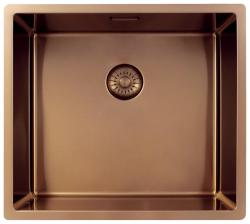Pure.Sink Exclusivo Évier en cuivre 45x40 cm 10mm rayon sous-plan, à fleur et surélévation PEX4540-62