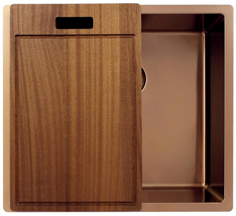 Pure.Sink Exclusivo Évier en cuivre 45x40 cm 10mm rayon sous-plan, à fleur et surélévation PEX4540-62