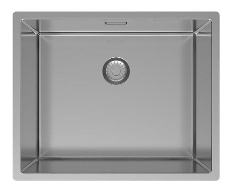 Pure.Sink Exclusivo Évier en inox 50x40 cm avec un rayon de 10mm pour montage sous plan, à fleur et sur plan PEX5040-02