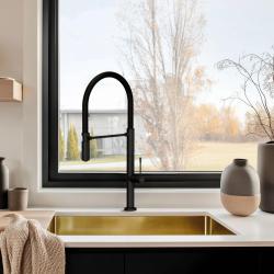 Pure.Sink Exclusivo Évier doré 50x40 cm rayon de 10mm sous plan, à fleur et en saillie PEX5040-60