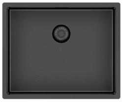 Pure.Sink Exclusivo évier en métal de couleur canon de fusil 50x40 cm avec un rayon de 10mm, sous-meuble, à fleur et surélévation PEX5040-61