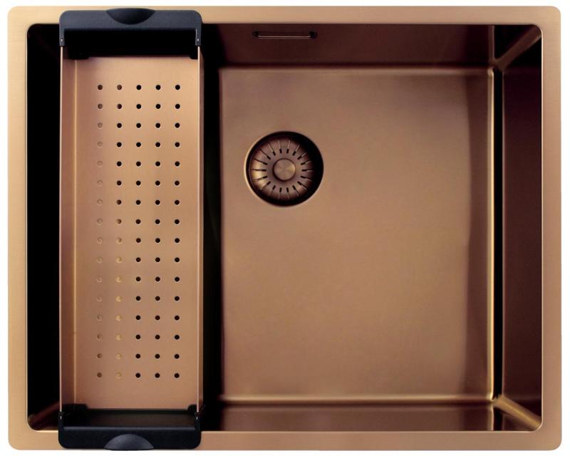 Pure.Sink Exclusivo Évier en cuivre 50x40 cm rayon 10mm sous-plan, à fleur et sur plan PEX5040-62