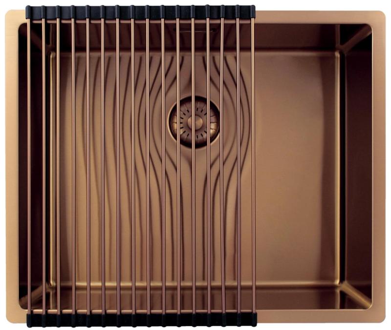 Pure.Sink Exclusivo Évier en cuivre 50x40 cm rayon 10mm sous-plan, à fleur et sur plan PEX5040-62