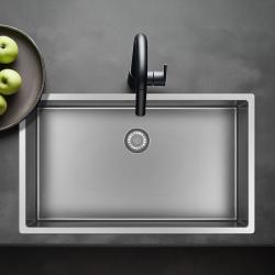 Pure.Sink Exclusivo grand évier en inox 70x40 cm rayon de 10mm sous plan, encastré et en saillie PEX7040-02