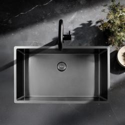 Pure.Sink Exclusivo grand évier en inox 70x40 cm rayon de 10mm sous plan, encastré et en saillie PEX7040-02