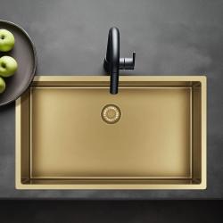 Pure.Sink Exclusivo grand évier doré 70x40 cm rayon de 10 mm sous-montage, à fleur et montage en surface PEX7040-60