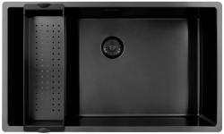 Pure.Sink Exclusivo grand évier en métal Gun 70x40 cm rayon de 10mm sous-comptoir, encastré et surélevé PEX7040-61