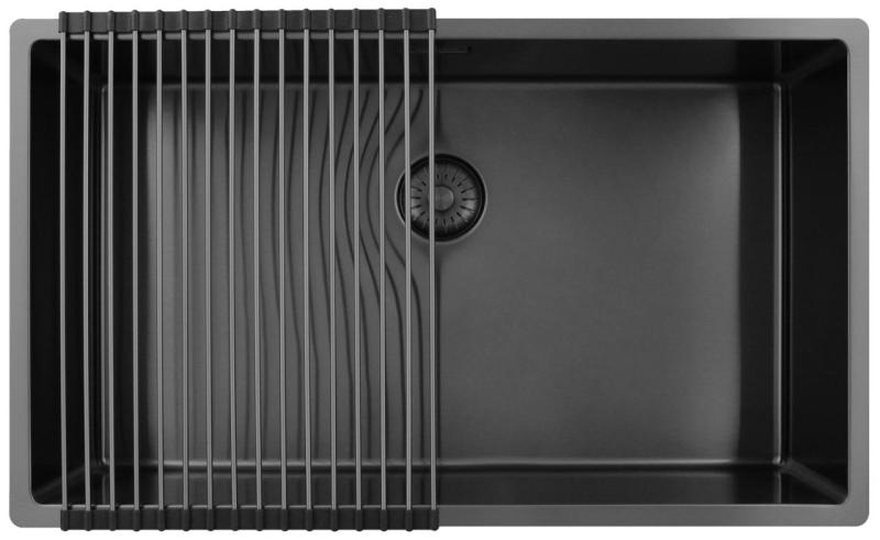 Pure.Sink Exclusivo grand évier en métal Gun 70x40 cm rayon de 10mm sous-comptoir, encastré et surélevé PEX7040-61