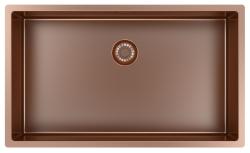 Pure.Sink Exclusivo grand évier en cuivre 70x40 cm rayon de 10mm sous-plan, à fleur et à poser PEX7040-62