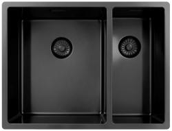 Pure.Sink Exclusivo Gun Metal 1,5 bac et demi 34+18 cm rayon de 10mm PEX341840-61