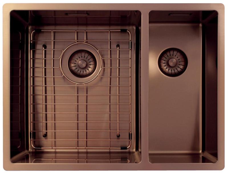 Pure.Sink Exclusivo Cuivre 1,5 évier à une et demie 34+18 cm rayon 10mm PEX341840-62