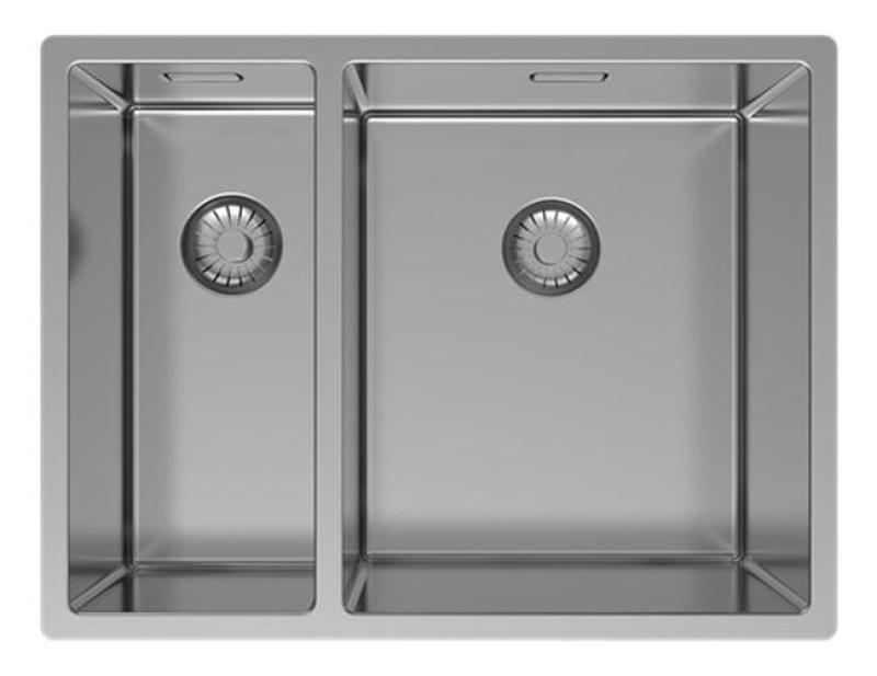 Pure.Sink Exclusivo RVS 1,5 évier une fois et demi 18+34 cm rayon de 10mm PEX183440-02