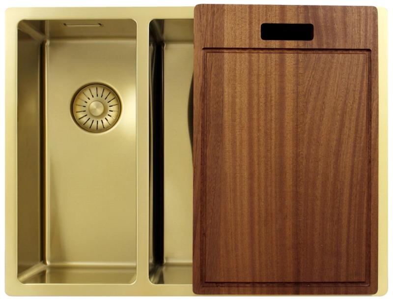 Pure.Sink Exclusivo Doré 1,5 bac à demi 18+34 cm rayon de 10mm PEX183440-60