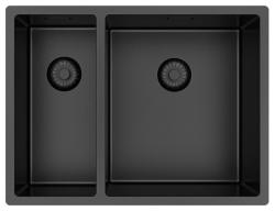 Pure.Sink Exclusivo Gun Metal 1,5 évier et demi 18+34 cm rayon de 10mm PEX183440-61