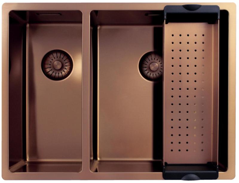 Pure.Sink Exclusivo Cuivre 1,5 bac et demi 18+34cm rayon de 10mm PEX183440-62