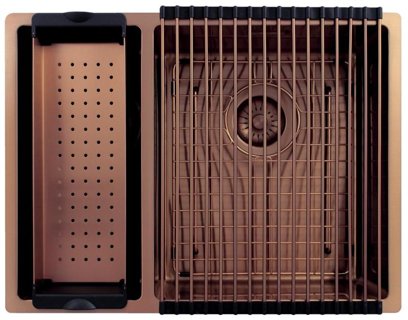 Pure.Sink Exclusivo Cuivre 1,5 bac et demi 18+34cm rayon de 10mm PEX183440-62