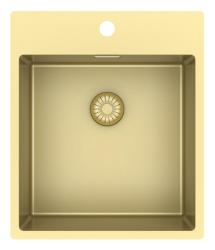 Pure.Sink Exclusivo Évier doré 44x52 cm Tapwing avec trou pour robinet rayon 10mm PEX4040T-60