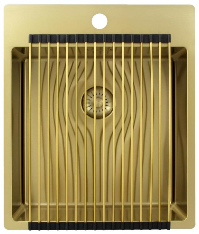 Pure.Sink Exclusivo Évier doré 44x52 cm Tapwing avec trou pour robinet rayon 10mm PEX4040T-60