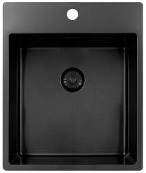 Pure.Sink Exclusivo Gun Metal évier 44x52 cm Tapwing avec trou de robinet 10mm rayon PEX4040T-61