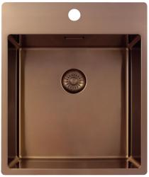 Pure.Sink Exclusivo Évier en cuivre 44x52 cm Tapwing avec trou pour robinet, rayon de 10mm PEX4040T-62