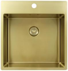 Pure.Sink Exclusivo évier doré 49x52 cm Tapwing avec banque de trous de robinet rayon 10mm PEX4540T-60
