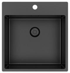 Pure.Sink Exclusivo Gun Metal évier 49x52 cm Tapwing avec trou de robinet rayon 10mm PEX4540T-61