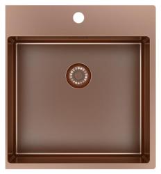 Pure.Sink Exclusivo Évier en cuivre 49x52 cm Tapwing avec trou pour robinet rayon 10mm PEX4540T-62